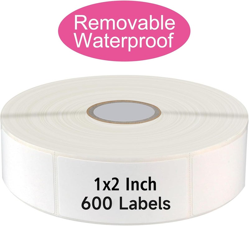 TRYXN 600 Blank Removable Freezer Labels with Perforation Line for Easy Distribution and Use. Waterproof and Oil-Resistant, Suitable for Food Containers, Jars, and Kitchen Organization.(1 "x 2") - Image 1